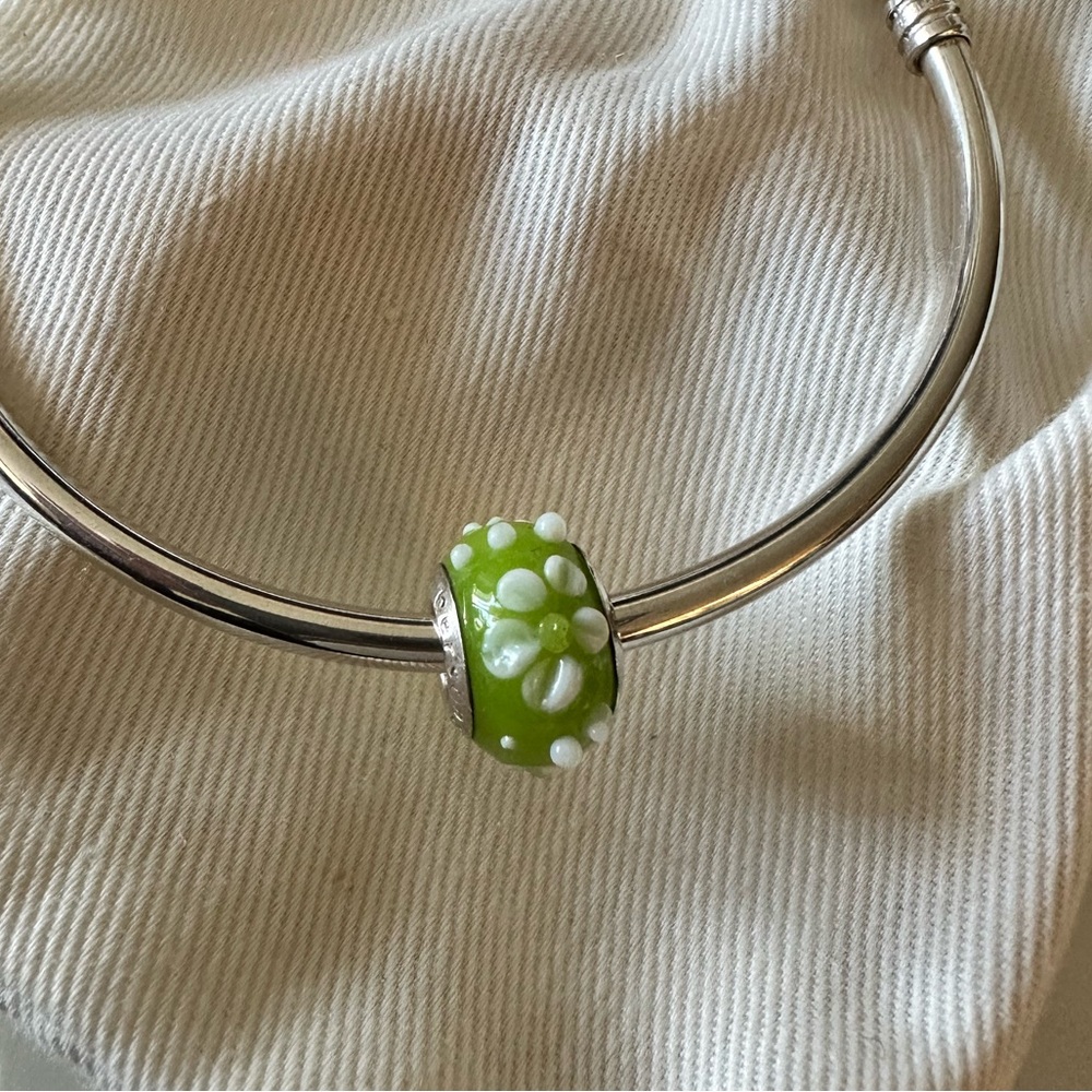 Pandora Green Murano Glass flower Charm